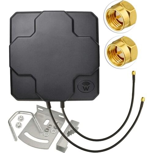 4G/LTE MIMO Panel Antenna, 18dBi High Gain Cross-Polarization 698-2690MHz - Fixed Mount - SMA Male Connector for WiFi & Cell 3G