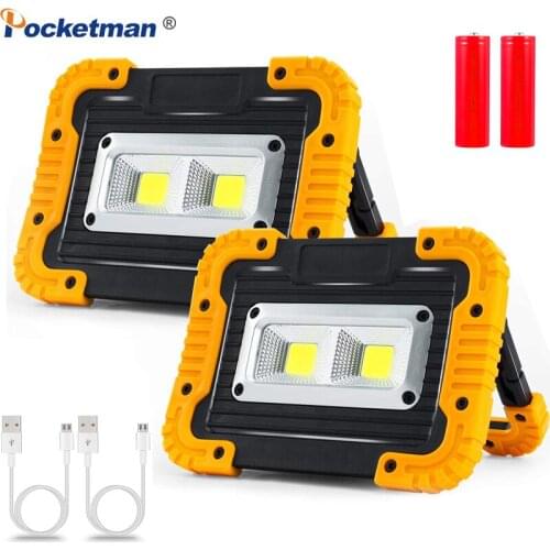 40000LM 100W Portable Work Light Led Spotlight Super Bright Work Flood Light Rechargeable for Outdoor Camping Lantern by 18650