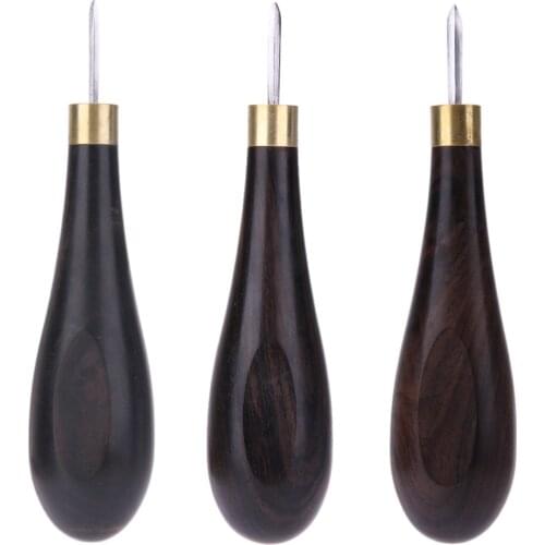 DIY Leather Craft Sandalwood Rhombus Leather Reaming Awl Tool Handmade Craft Leather Punch Tool