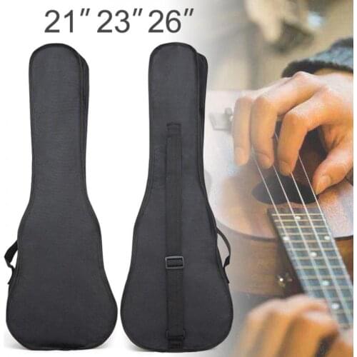 Ukulele Bag 21/23/26Inch Black Portable Soft Case Monolayer Bag Single Shoulder Backpack Padded for 21 / 23 / 26 inch ukulel