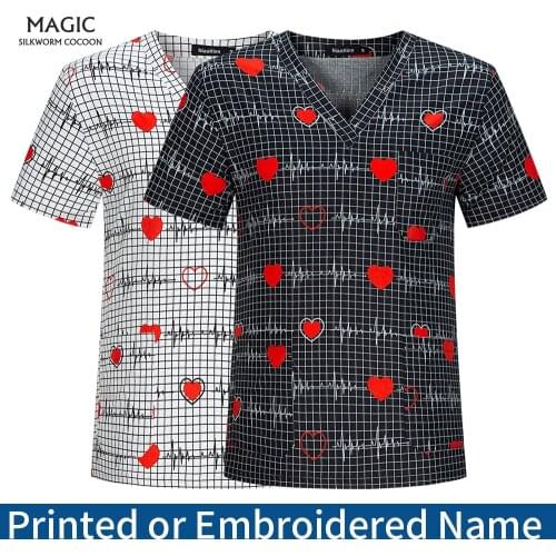 New Dental Clinic Supplies Nurse Women Uniforms Hospital Staff Scrubs Top Nursing Uniform for Male Female Shirt Wholesale Prices