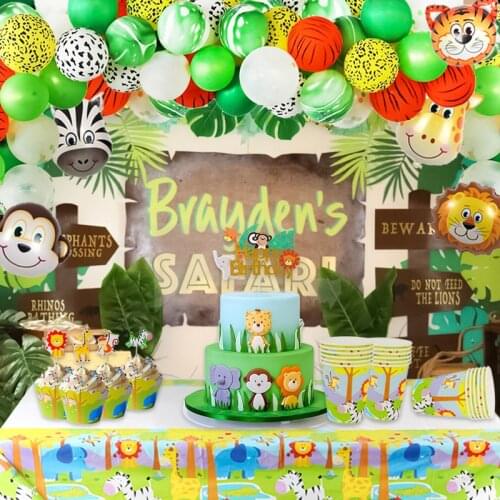 Jungle Party supplies kids Birthday Party Decorations boy Safari Animal Zoo Party Supplies Boy 1st Birthday Party Decor