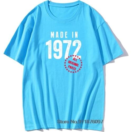 49th Birthday Present Vintage Cotton Round Neck Tshirt Born In 1972 T-Shirt Born Man Husband Father UncleTops Tees Gift