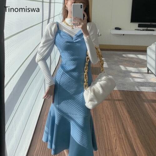 Fashion Sexy Women Maxi Spaghetti Strap Dress Sleeveless Solid Bodycon Lady Chic Dresses Bottom Spring 2021 New Vestidos A653