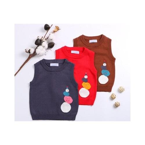 Toddler Infant Baby Boys and Girls Knitted Vest 2020 Autumn New Baby Cotton Sweater Vest Children Vests Kids Cartoon Waistcoat
