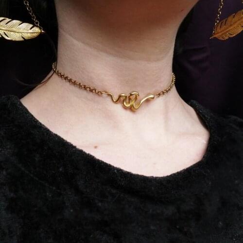 Snake Choker Serpent Jewellery Modern Witch Choker Witchy Style Necklace Snake Lover Minimalist Jewellery Fashion Witches Choker