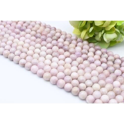10mm Natural Smooth Kunzite Round stone beads For DIY Bracelet Necklace Jewelry Making Strand 15"
