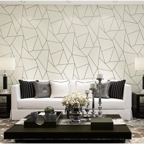 3D Stereoscopic Geometric Non-woven Flocking Wallpaper Modern Living Room Sofa Bedroom TV Background Home Decor Wall Paper Rolls