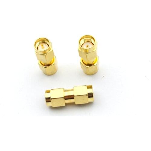 50-100pcs copper Gold Tone SMA male to RP-SMA male straight SMA adapter Connector