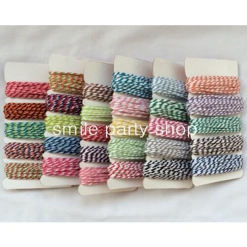 6packs/lot 30 mix color Double Cotton bakers Twine 12ply for DIY Craft gift Packing cotton rope hang tags rope/string