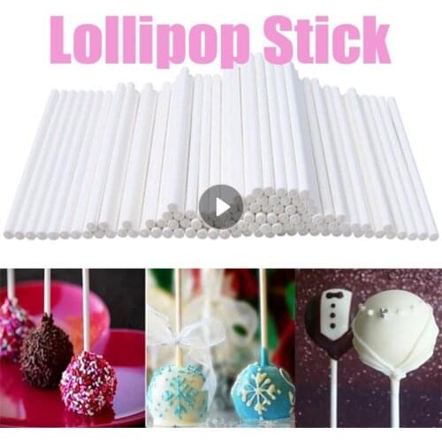 80/160pcs Plastic Eco-friendly Lollipop Sticks Cake Pop Sticks Chocolate Sugar DIY Maker Tool Candy Making Mould White Tools New