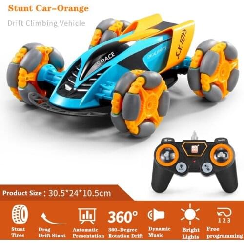360Degree Rotation Drift Stunt RC Car Four Wheel Drive Racing With light Sound Effect Automatic Demonstration Remote Control Car