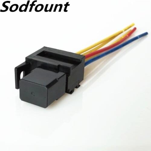 1pcs Violet car relay 12V 30A 4 pin with cable socket