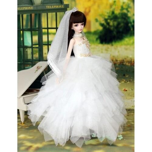 [wamami] 400# White Sequined Dress/Wedding Dress For 1/4 MSD DOD AOD DZ BJD Doll