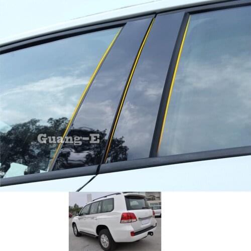 For Toyota LAND CRUISER PRADO 2010-2020 Car PC Material Pillar Post Cover Door Trim Window Piano Black Molding Sticker