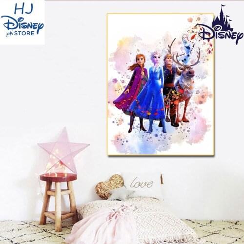 Frozen 2 Printable Art Disney Watercolor Anna Elsa Frozen 2 Prints Disney Princess Posters for Nursery Wall Decoration Cuadros