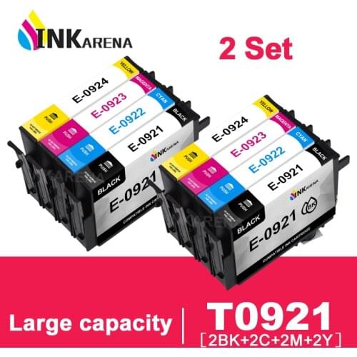 8 PCS T0921N For Epson CX4300 Cartridges T0921 Compatible Ink Cartridge Stylus T26 T27 TX106 TX109 TX117 TX119 TX109 C91 Printer