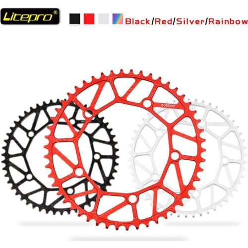 Litepro Ultralight Bicycle Electroplating Color Chainring 46/48/50/52/54/56/58T AL7075 BMX Folding Bike Chain Ring BCD 130mm