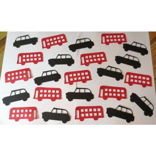 London Bus and Taxi Cutouts wedding birthday bridal baby shower party Table decor scrapbooking Confettis