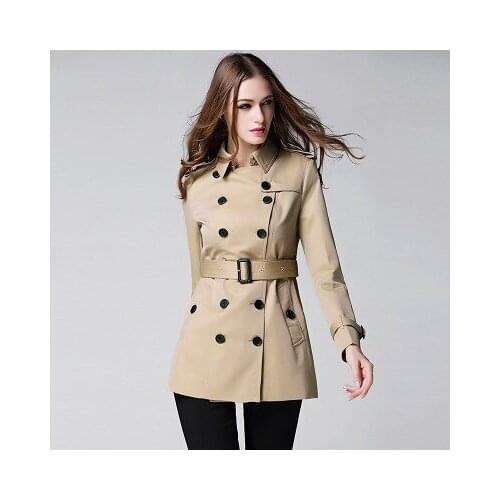 Top brand Solid Color New Waterproof Double-breasted Trench B2 high quality