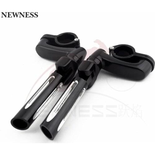 Newness Motorcycle Adjustable Pegs CNC FootPegs Footrest For 32mm Engine Highway Bar Crash Mount Pedal For Harley Touring Dyna