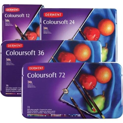 Derwent Soft Colour Lead Painting Colour Lead Adult Student Soft Oily Silky Colour Pencil 12/24/36/72 Colour