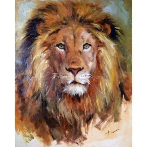 5d Diy Diamond Painting Lion Head Art Full Round Drill Home Decoration Mosaic Cartoon Animal Cross Stitch Diamond Embroidery Set