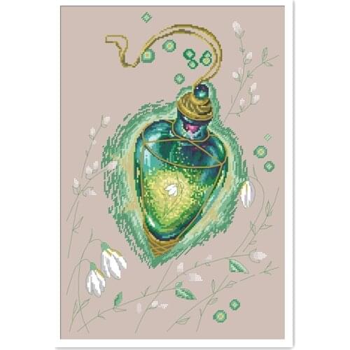 Elixir of Spring cross stitch kit flower design cotton silk thread 14ct 11ct linen flaxen canvas embroidery DIY needlework