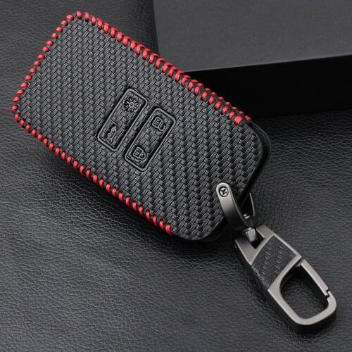 Carbon Fiber Style Leather Car Key Cover Set For Renault TALISMAN CAPTUR Espace Clio Megane Koleos Kadjar scenic 4 2016-2019