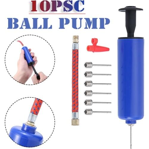 New 10in1 Football Inflator Hand Pump Air Needle Ball Adapter Set For Soccer Football Basketball Air Filling Inflator
