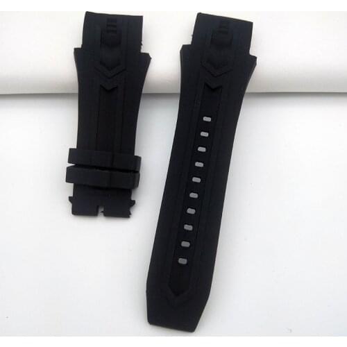 Top Quality 35mm x26mm Black Silicone Watch Strap for Invicta Bracelet Mens Watch band Accessories Sports Waterproof Wristband