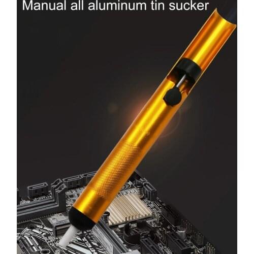 Portable Aluminum Suction Desoldering Pump Tin Gun Vacuum Soldering Sucker Pen Removal Soldering Iron Desolder Hand Welding Tool