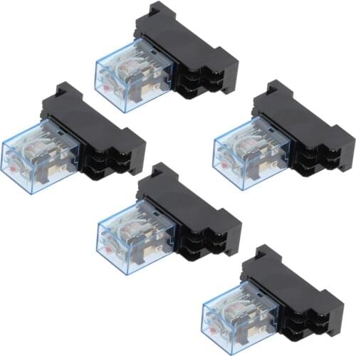 5set Relay LY2NJ 12V 24V 36V 220V 110V AC DC Small relay 10A 8PIN Coil DPDT With Socket Base