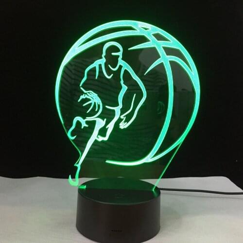 Basketball Sport Home Decor 3D LED illusion Touch 7 Color Change Lamp Bedroom Night Light Best Child Boys Man Gift 1603