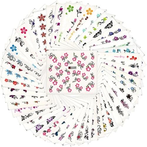 1 Sheet Flower Sticker Booming Leaves Tree Decor Design Manicure Salon White Template Style Decorations Sexy Girls Women Art