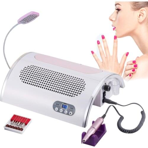Nail Dust Suction Collector Vacuum Cleaner 5 In 1 LED UV Lamp Nail Dryer 25000RPM Nail Drill Polishing Manicure Pedicure Machine