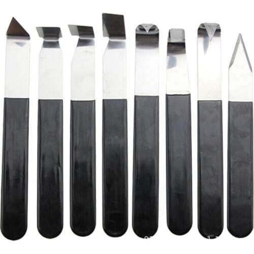 High Quality Pottery Clay Ceramic Tool 8Pcs Stainless Steel Sculpture Carving With Rubber Handle Convenient Modeling Clay Tools