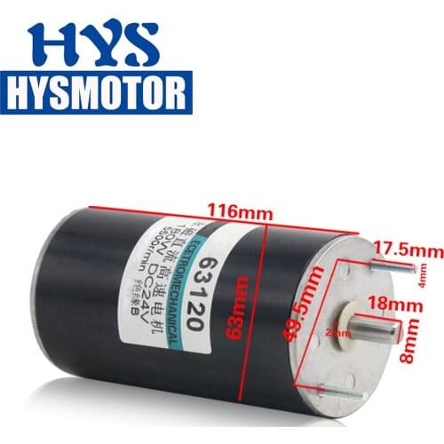 180W DC Motor 12V 24V High Speed 2000rpm 4000rpm Electric Mini Motors 12 V Volt Reversed Permanent Magnet Moter DC12V 63120