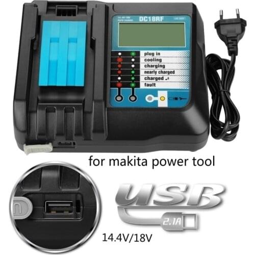14.4V 18V Li-Ion Battery Charger Charging Current LCD Digital Display For Makita DC18RF BL1830 BL1815 BL1430 DC14SA DC18SC