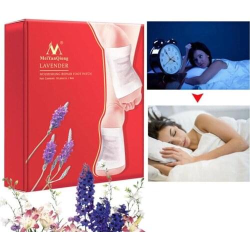 10pcs/set Lavender Detox Foot Patches Pads Improve Sleep Quality Slimming Patch Loss Weight Care Nourishing Repair Foot Patch