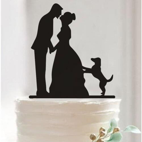 100pcs/lot Creative Kissing lovers with cat design wedding cake inserted card Wedding Cake Topper Party Cake Decorations