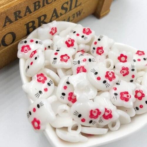 100Pcs Wholesale Red Cat Plastic Buttons Childrens Clothing Accessories PT187