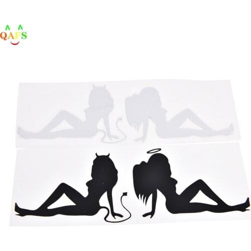 20cmX7cm 1PCS Trendy Reflective Car Styling Devil Angel Car Stickers Motorcycle Decorating Sticker
