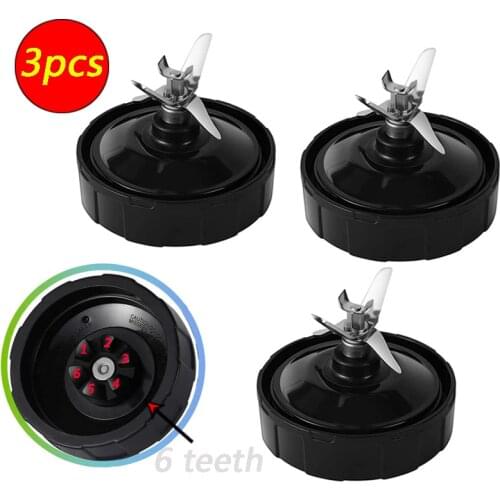 3pcs 6 Fins Bottom Blade for Nutri Ninja Blender Juicer Mixer Spare Extractor Replacement Parts for BL682-30 BL642-30 BL450-30