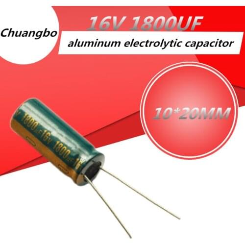 5pcs-20pcs 1800UF 16V 10*20 Low ESR/Impedance high frequency aluminum electrolytic capacitor size 10*20MM 16V 1800UF