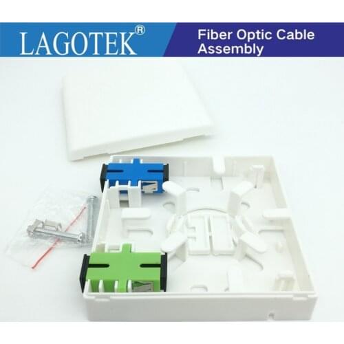 5pc/lot FTTH Terminal Box with SC Adapter 86-type PVC Junction Box Wall Mount Desktop Terminal Panel Fiber Optic Termination Box