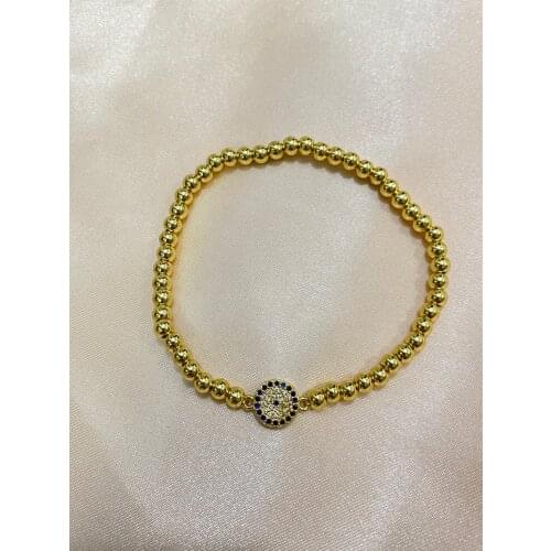 5Pcs/Lot Hot Selling Charm Profession Design Brass Bead Hand Heart Eye CZ Bangles Jewelry