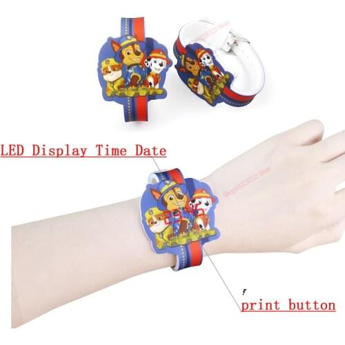 Paw Patrol Cartoon Watch Toy Child Electronic LED Luminous Digital Clock Paws Everest PVC Material Strap Child Birthday Gift