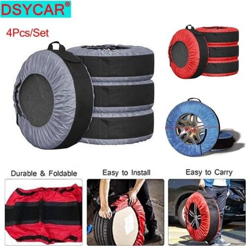 DSYCAR 4Pcs Detachable Auto Car Vehicle Spare Tire Wheel Cover Bag Protector Car Storage Dust-proof Tire Covers 30inch Diameter
