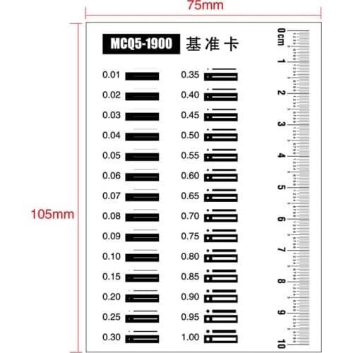 Black Spot Visual Inspection Standard Comparison Card Dot Line Contrast Gauge Film Ruler Calibration Slide 75x105mm MICROMETER
